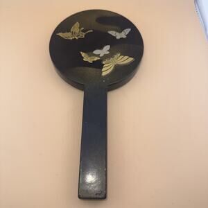 VTG Smithsonian Institution Hand Held Double Mirror Maki-e Design Japan